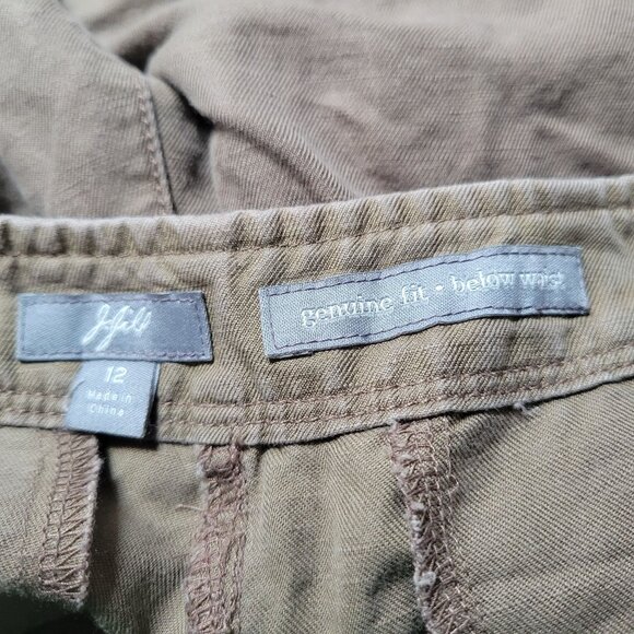 J. Jill Womens Genuine Fit Below Waist Wide-Leg Cropped Pants Size 12 Brown - Picture 4 of 4